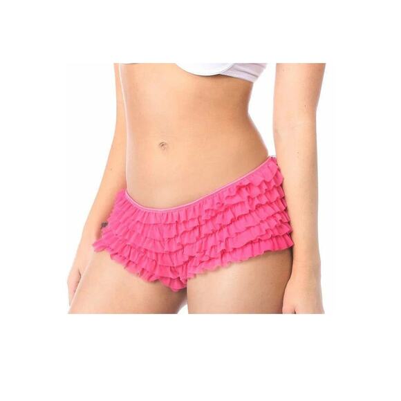 Daisy Corset Ruffle Panty w/Bow Hot Pink Medium USA Women Crossdresser Feminine - Picture 2 of 3